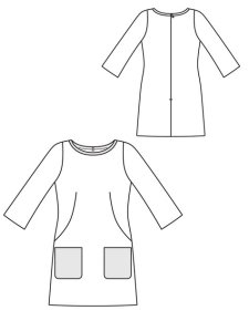 Burda Shift Dress Line Drawing